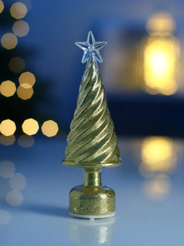 Фигура светодиодная  Фигура светодиодная "Елочка конус", 1 LED, 15х5 см, от бат. 3xAG13, Т/БЕЛЫЙ