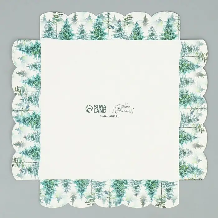 Коробка для кондитерских изделий с PVC крышкой &laquo;Зима&raquo;, 15 х 15 х 3 см