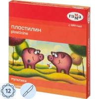 Пластилин Гамма Мультики 12цв 240г со стеком
