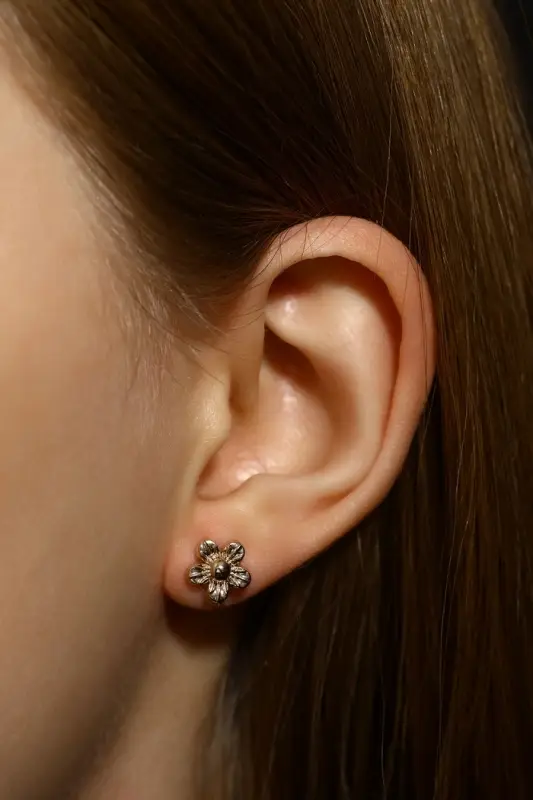 Пусеты 12 пар One year, летний день, цветные в золоте