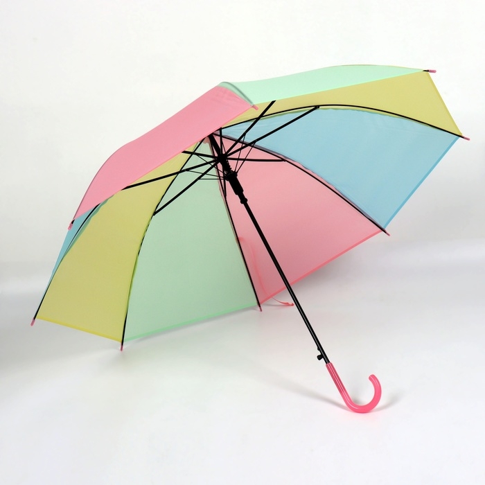 Зонт - трость полуавтоматический «Радуга», 8 спиц, R = 46/55 см, D = 110 см, цвет МИКС Зонт - трость полуавтоматический «Радуга», 8 спиц, R = 46/55 см, D = 110 см, цвет МИКС