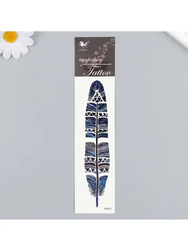 Переводная тату на тело цветная «Перо шамана», 20.8×4.7 см