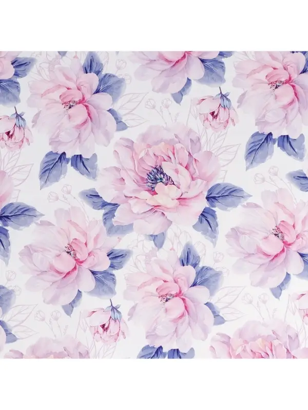 Бумага упаковочная глянцевая «Нежные цветы», 70 х 100 см