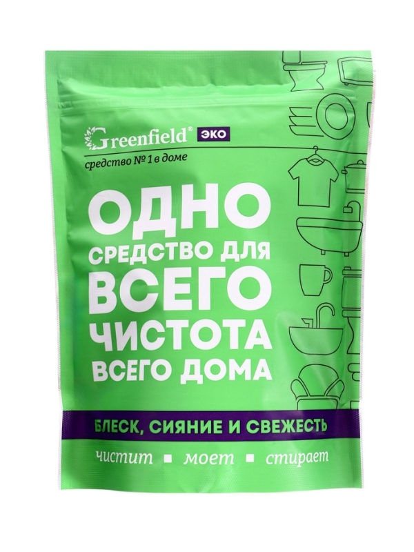 Greenfield ЭКО универсальный очиститель дой-пак 1 кг Greenfield ЭКО универсальный очиститель дой-пак 1 кг