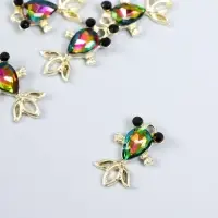 Декор для творчества металл, стразы "Рыбка голография" золото 2,1х1,2х0,2 см Декор для творчества металл, стразы "Рыбка голография" золото 2,1х1,2х0,2 см