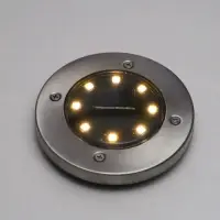 Садовый светильник, уличный, на солнечной батарее, 8 LED, свечение тёплое белое
