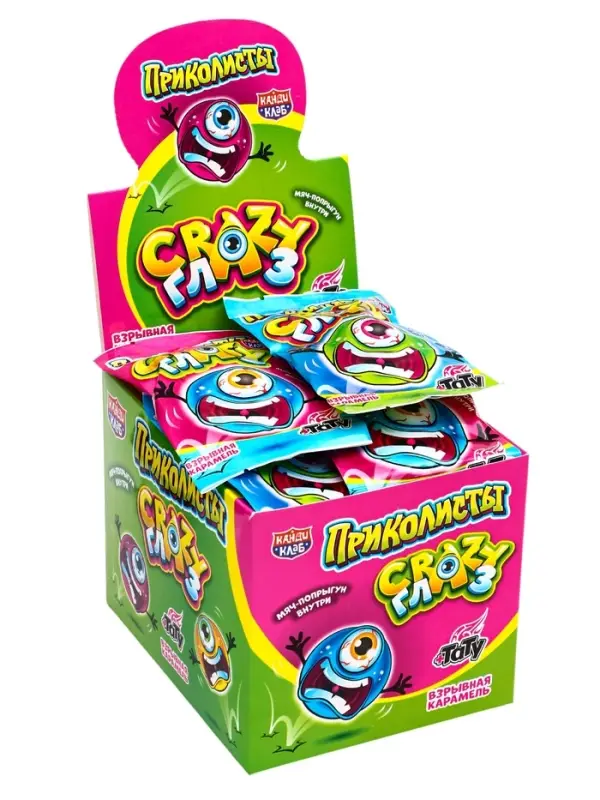Карамель взрывная &laquo;Приколисты. Crazy Глаз&raquo; с игрушкой и татуировкой, 1 г