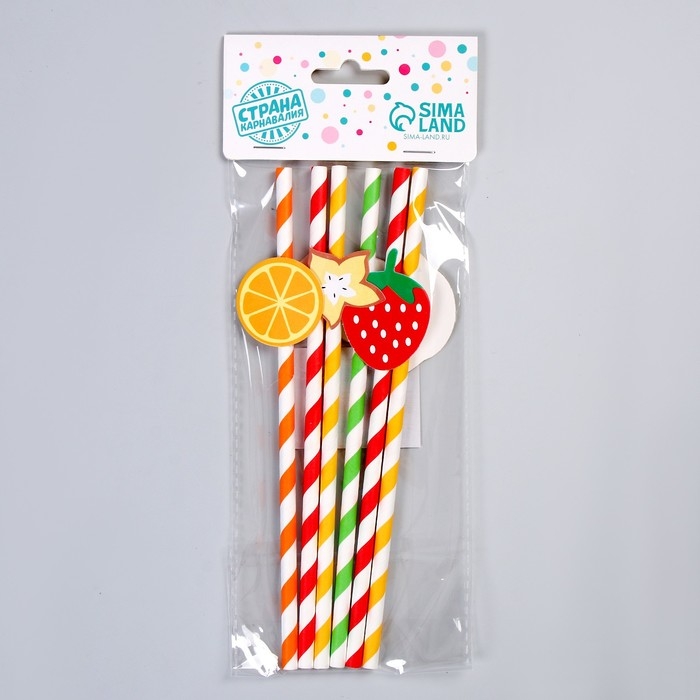 Трубочки для коктейля «Фрукты», набор 6 шт. Трубочки для коктейля «Фрукты», набор 6 шт.