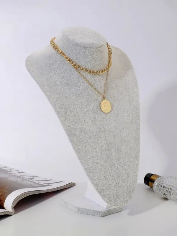 Бюст для украшений QF, 23&times;17&times;35 см, h=35 см, серый