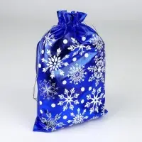 Мешочек подарочный новогодний парча &laquo;Снежинки&raquo;, 20&times;30 см &plusmn; 1.5 см