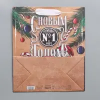 Пакет подарочный новогодний крафтовый вертикальный «Идеальному мужчине», ML 23 х 27 х 11,5 см Пакет подарочный новогодний крафтовый вертикальный «Идеальному мужчине», ML 23 х 27 х 11,5 см