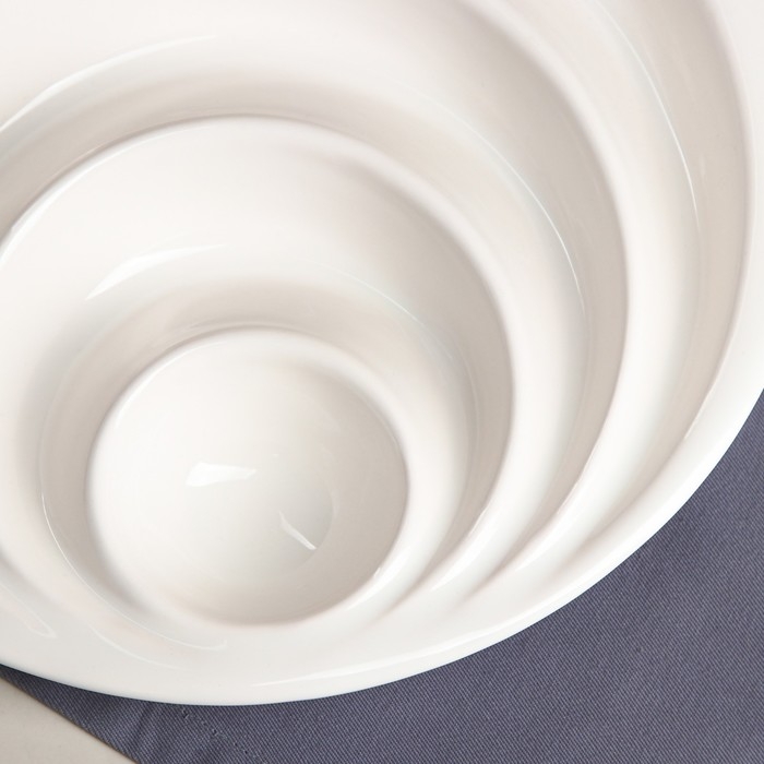 Тарелка Тарелка "Круги", керамика, белая, Иран