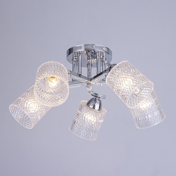 Люстра потолочная Люстра потолочная "Амис" E27 5х40Вт хром 52х52х22см