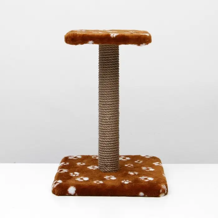 Когтеточка &laquo;Полка&raquo;, 30&times;30&times;40 см, с подставкой, джут, коричневая