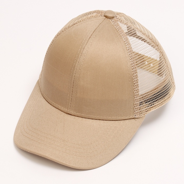 Кепка детская для девочки с сеткой, цвет бежевый, р-р 54 Кепка детская для девочки с сеткой, цвет бежевый, р-р 54