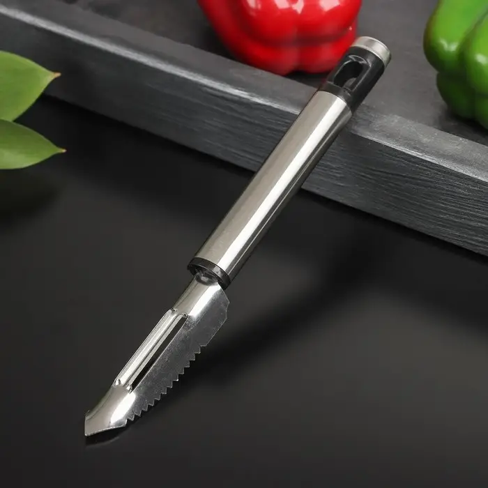 Овощечистка Доляна Fargo, 20×2×2 см, нержавеющая сталь, цвет серебристый Овощечистка Доляна Fargo, 20×2×2 см, нержавеющая сталь, цвет серебристый