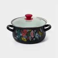 Набор кастрюль эмалированных &laquo;Лесная ягода-1-Экстра&raquo;, 3 предмета: 2 л, 3 л, 4 л, чёрный