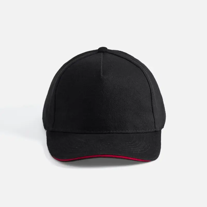 Бейсболка Long Beach, черная с красным Бейсболка Long Beach, черная с красным