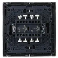 FORTE&PIANO Выключатель 2-клавишный проходной с индикацией 10А FP508 сталь IEK