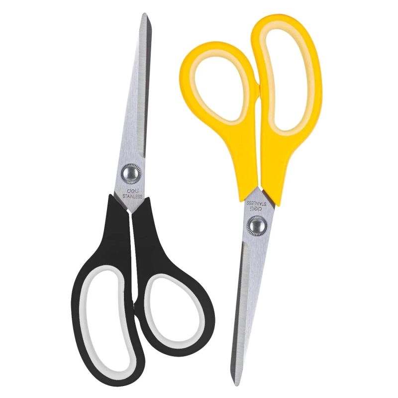 Ножницы Deli E6002 Essential Soft офисные 195мм ТПЭ сталь ассорти блистер