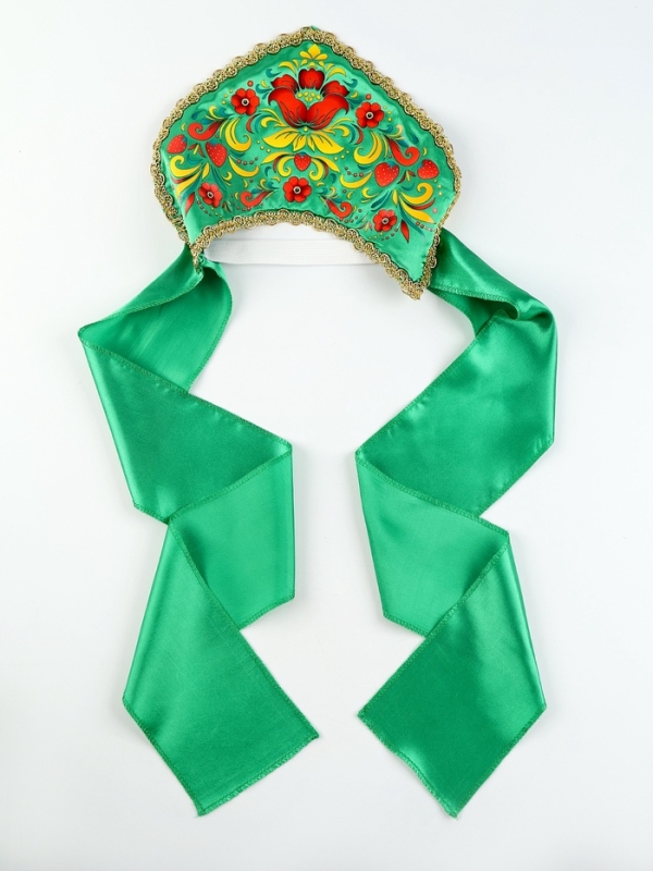 Карнавальный кокошник  Карнавальный кокошник "Хозяйка Медной горы", цвет зелёный, р-р 54-58