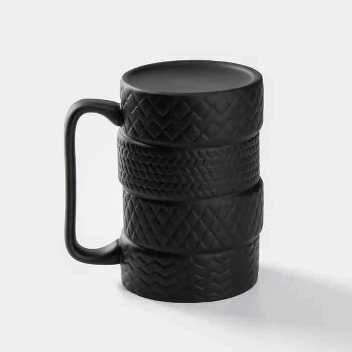 Кружка &laquo;Шины&raquo;, 460 мл, керамика, чёрная