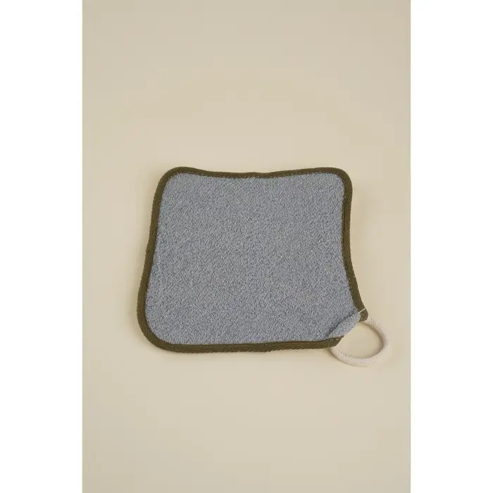 Мочалка массажная SL Home &laquo;Ортика&raquo;, бамбуковое волокно, 21&times;20.5 см, серая