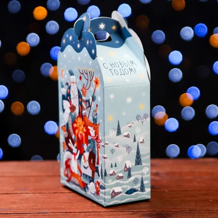 Подарочная новогодняя коробка «Фантазия» в зелёном, упаковка, 11.1×5.8×20.5 см Подарочная новогодняя коробка «Фантазия» в зелёном, упаковка, 11.1×5.8×20.5 см