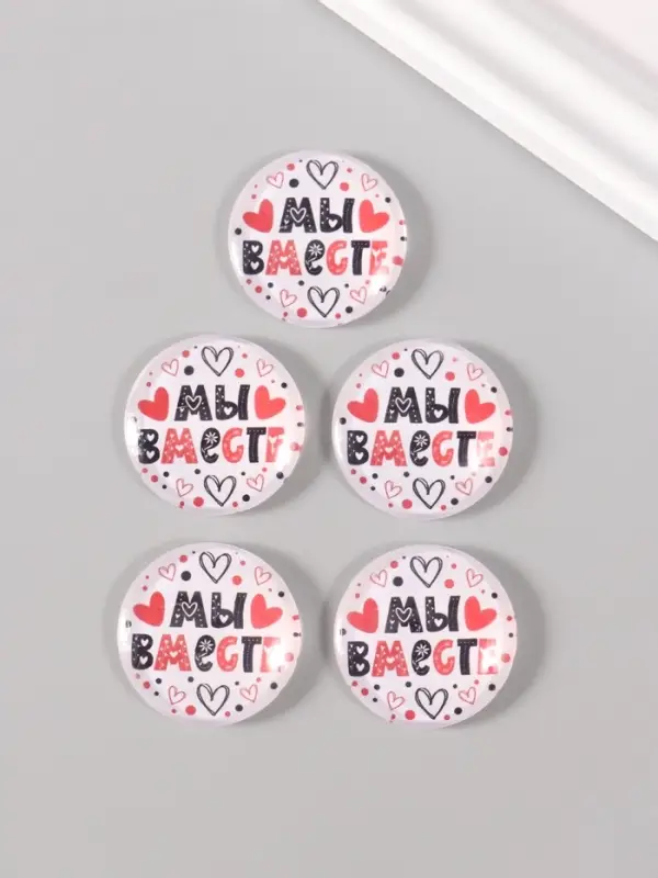 Кабошон стекло для творчества Кабошон стекло для творчества "Круг. Мы вместе" 3х3 см