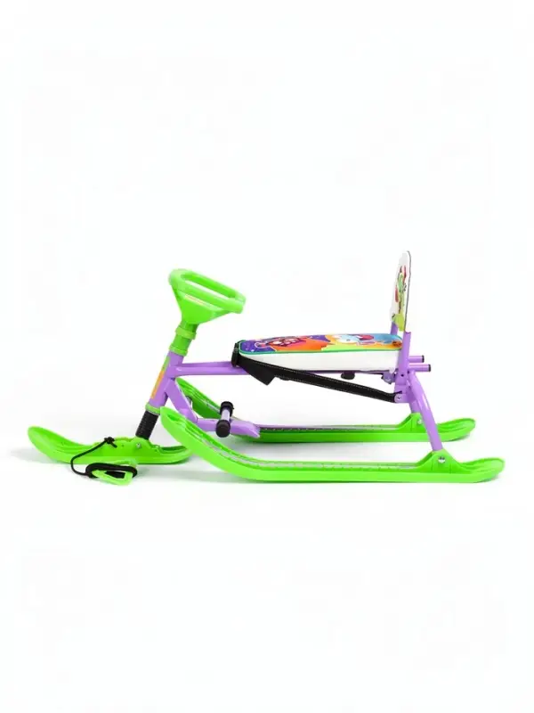 Снегокат &laquo;Twiny1+&raquo; с монстриками, со спинкой, зелёный, фиолетовый, TW1+/МН Nika Kids