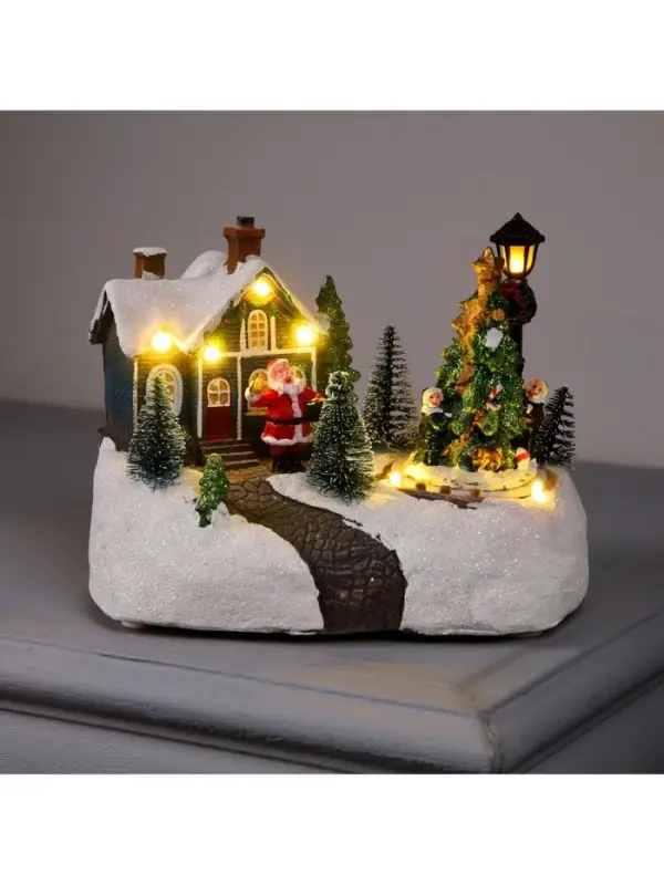 Светодиодная фигура &laquo;Новогодний город&raquo; 19&times;17&times;13 см, полистоун, от батареек ААх3, USB, свечение тёплое белое