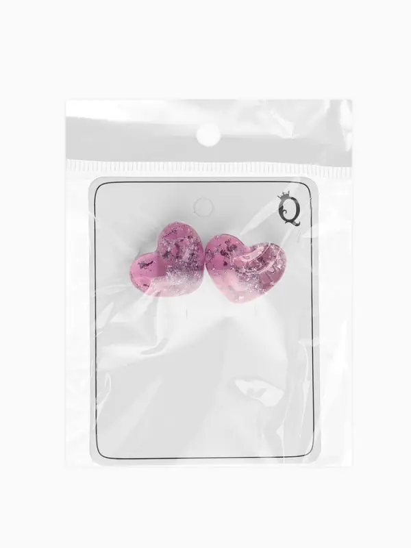 Серьги Серьги "Сердце блестка", цвет сиреневый с паталью серебро