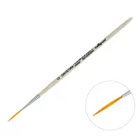 Кисть Синтетика Круглая &laquo;ЛАЙНЕР&raquo; №0 (диаметр обоймы 1 мм; длина волоса 25 мм), деревянная ручка, Calligrata