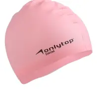 Шапочка для плавания взрослая ONLYTOP, силиконовая, 46 г, обхват 54-60 см, розовая