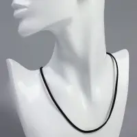 Шнурок из искусственной замши с замком, 45 см + удлинитель, чёрный
