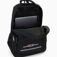 Рюкзак молодёжный, со светоотражающей полосой, 2 отдела, 4 кармана, 37&times;17&times;54 см, чёрный