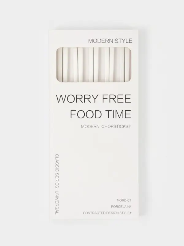 Палочки для суши, 5 пар, 24.5 см, керамика, белые