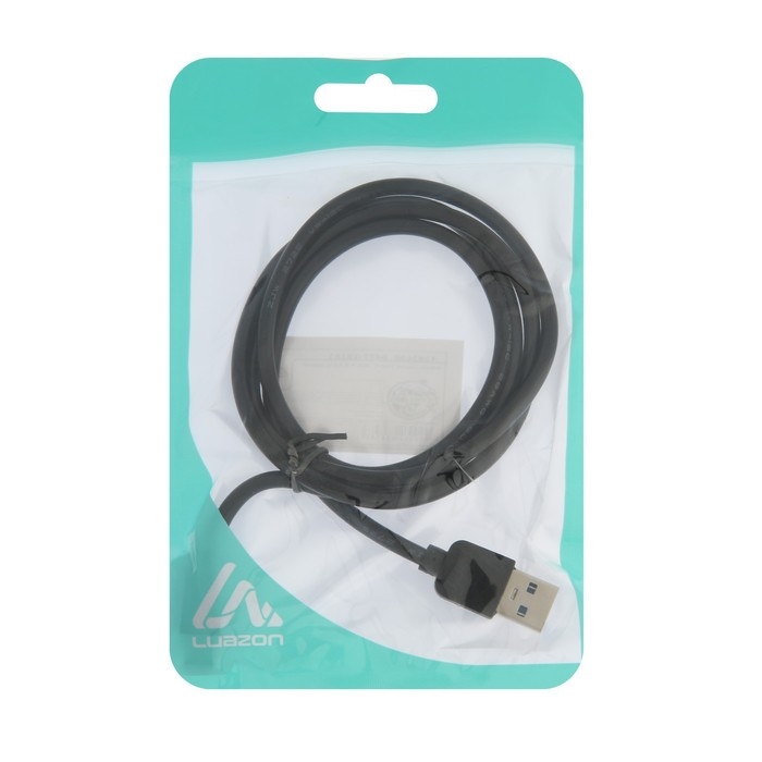 Кабель Luazon, Type-C - USB, 1 А, 1 м, чёрный Кабель Luazon, Type-C - USB, 1 А, 1 м, чёрный