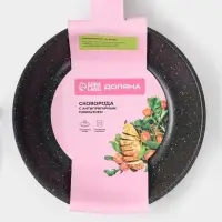 Сковорода Доляна Black Rock, d=22 см, ручка софт тач, антипригарное покрытие, чёрная