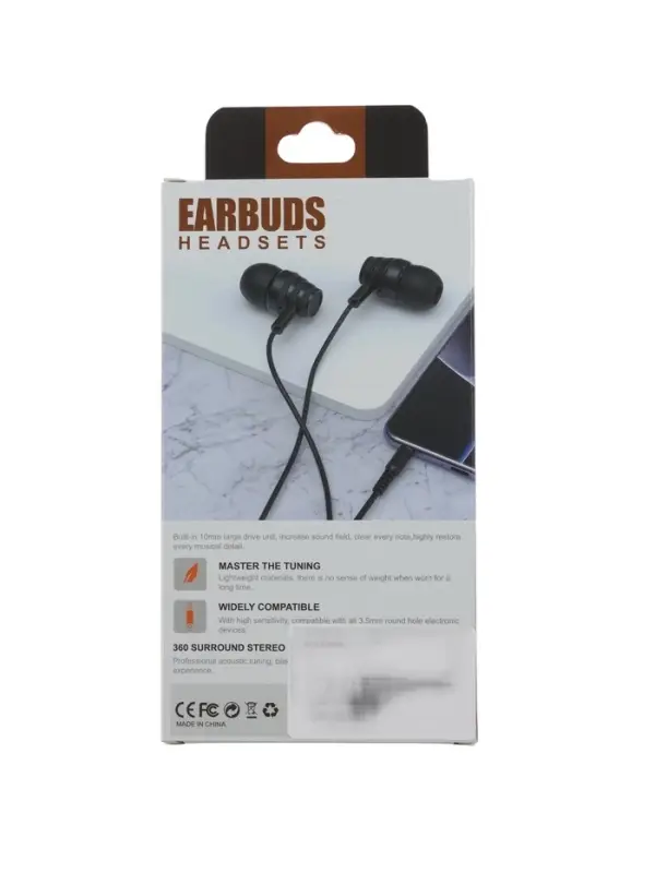 Наушники проводные SY-009, вакуумные, микрофон, Jack 3.5 мм, чёрные