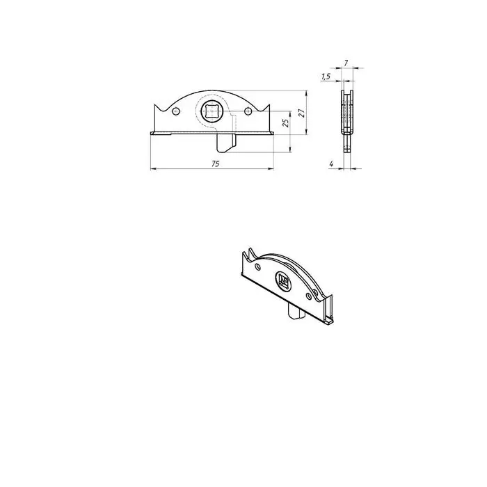 Завертка врезная ЗР3, покрытие цинк Завертка врезная ЗР3, покрытие цинк