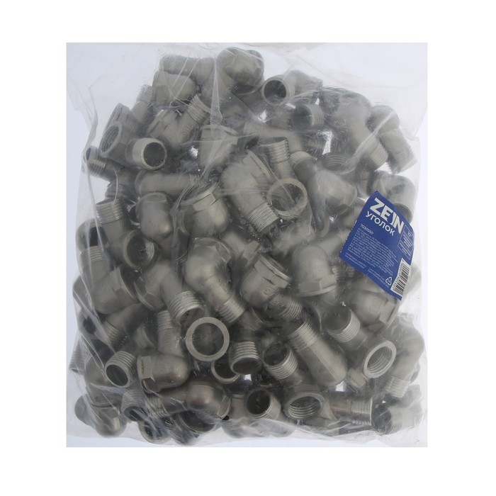 Уголок ZEIN engr, 1/2 Уголок ZEIN engr, 1/2", внутренняя/наружная резьба, нержавеющая сталь