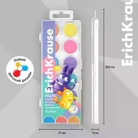 Акварель 12 цветов ErichKrause "Jolly Friends Pastel", в пластиковой коробке, пастельная гамма, европодвес