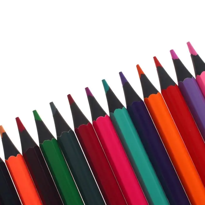 Карандаши цветные 48 цветов в тубусе, корпус шестигранный (пластиковые) чёрное основание