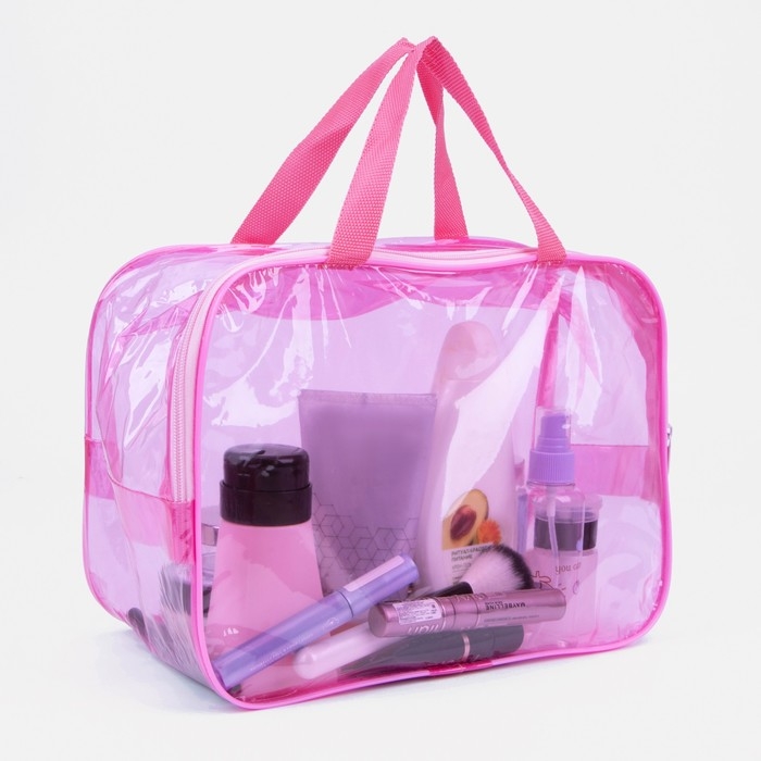 Косметичка на молнии, с ручками, цвет розовый Косметичка на молнии, с ручками, цвет розовый