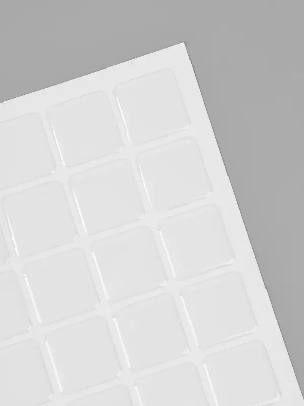 Стикеры эпоксидные прозрачные заготовки 3d=100 шт. 3&times;3 см