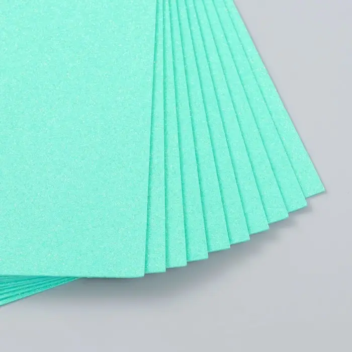 Фоамиран глиттерный 2 мм 20х30 см, мятный Фоамиран глиттерный 2 мм 20х30 см, мятный
