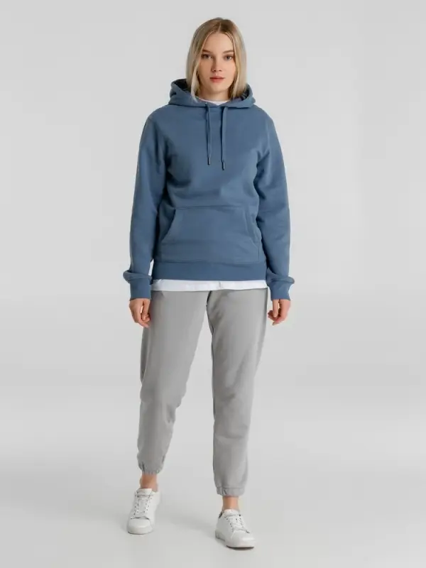 Толстовка с капюшоном унисекс King, серо-синяя, размер XS