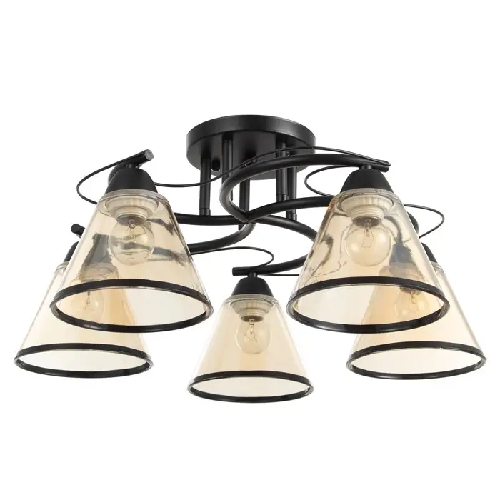 Светильник потолочный BayerLux &laquo;Эдотт&raquo;, люстра 5хЕ27, 40 Вт, чёрный, 53&times;53&times;25 см