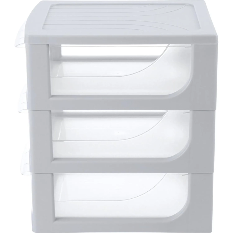 Бокс с выдвижными лотками А5 195х254х264мм 3выдв.отд, светло-сер. 433223730